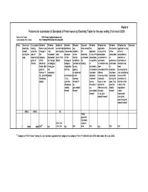 Fillable Online Form V Proforma For Submission Of Standards Of