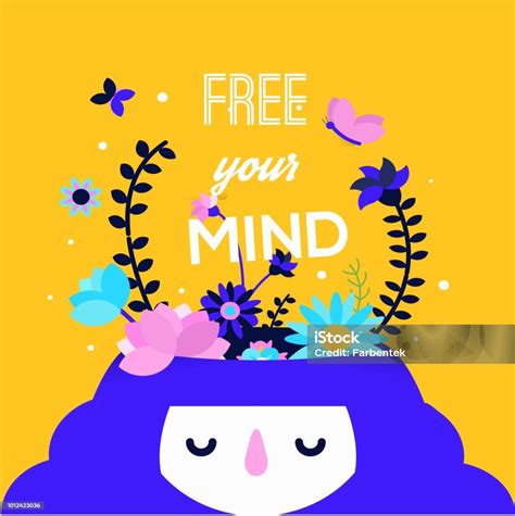 Young Woman Meditating For Peace And Free Her Mind Stock Illustration