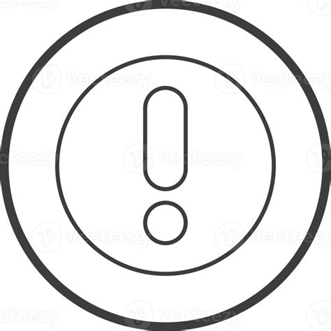 Warn Icon In Thin Line Black Circle Frames 25213072 PNG