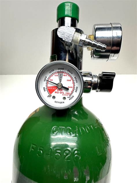 Mada Medical Oxygen Tank With Pressure And Flow Rate Gauges Carry Case