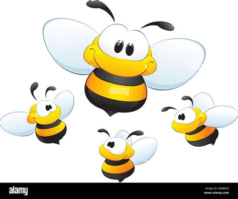 Cute Cartoon Bees Stock Vector Image & Art - Alamy