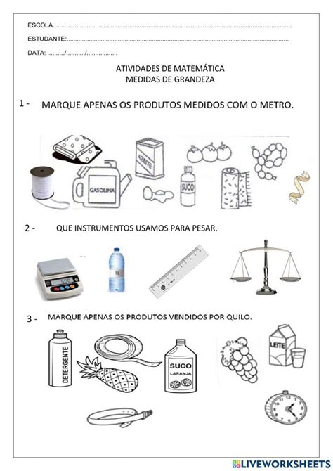 Grandezas e medidas activity Problemas matemáticos Unidades de