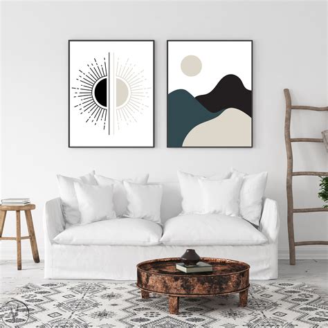 Aesthetic Gallery Wall Art Set Of 10 Prints Teal Printable Etsy