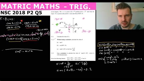 Matric Mathematics Nsc Paper 2 November 2018 Memo Question 5 Trigonometry Equations