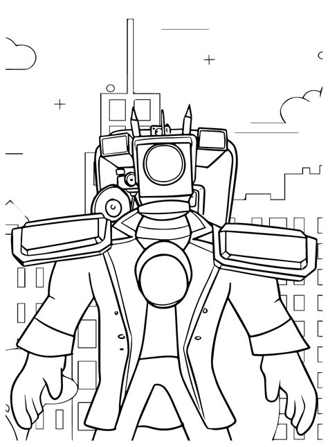 Titan Cameraman Coloring Page Free Printable Pages