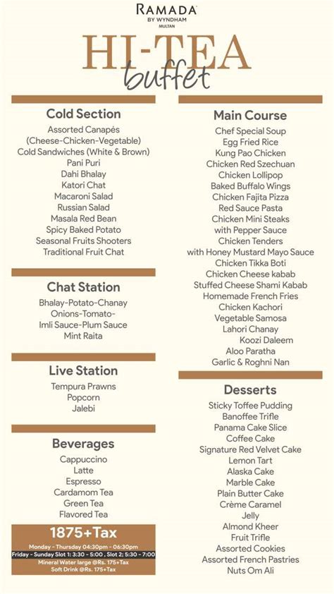 Menu Of Ramada Ramada Multan