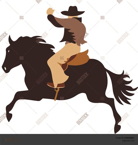 Cowboy Man Riding Vector Photo Free Trial Bigstock