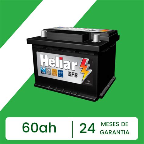 Heliar 60Ah HFB60HD EFB Livre de Manutenção 24 Meses de Garantia