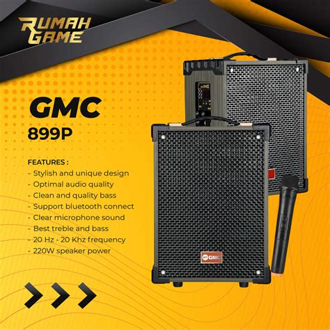 Jual Speaker Portable GMC 899P Bluetooth Karaoke 2 Mic Wireless High