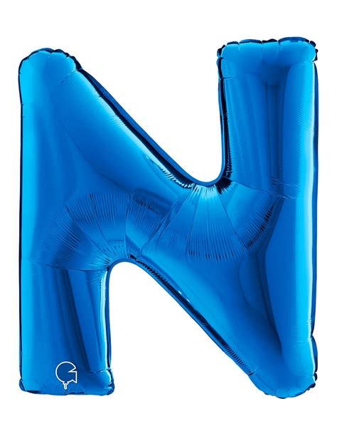 Globos De Helio Letra N De 100cm Azul Gigante Foil Poliamida G330B