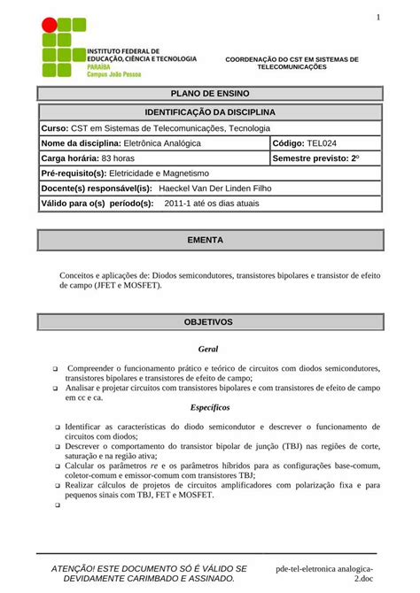 Pdf Plano De Trabalho Estudante Ifpb Edu Br Descrever O