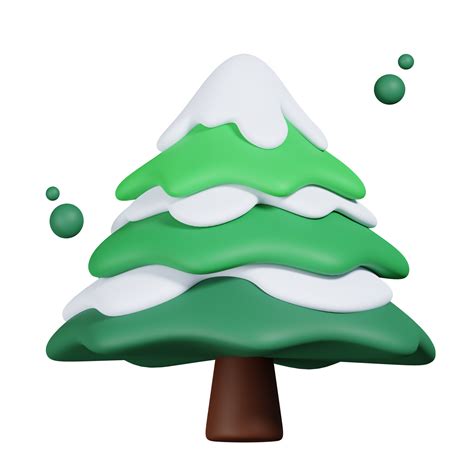 Green Pine In Snow Isolated 3D Render Of Winter Icon 16595901 PNG