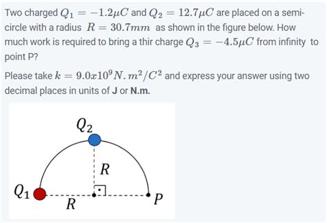 Solved Two Charged Q1−12μc And Q2127μc Are Placed On A