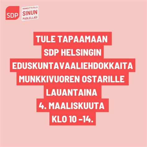 Demariehdokkaat Munkkivuoren Ostarilla Helsingin Sosialidemokraatit