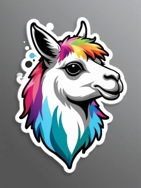 Premium Photo Lama Tshirt Design Sticker