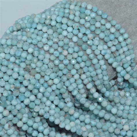 Cuentas Redondas Facetadas Larimar Naturales Mm Grandado