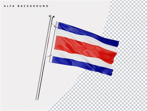 Premium PSD Costa Rica High Quality Flag In Realistic 3d Render