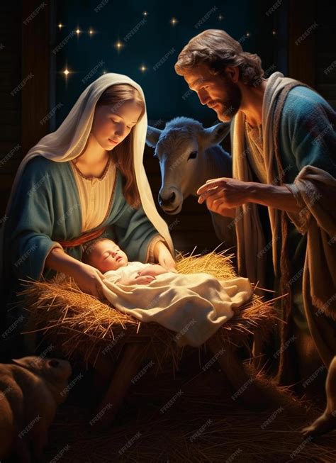 Premium AI Image | Divine Arrival The Radiant Christmas Nativity of ...