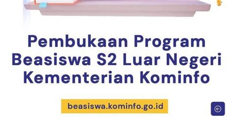 Kemenkominfo Buka Program Beasiswa S2 Luar Negeri Berikut Syarat Dan