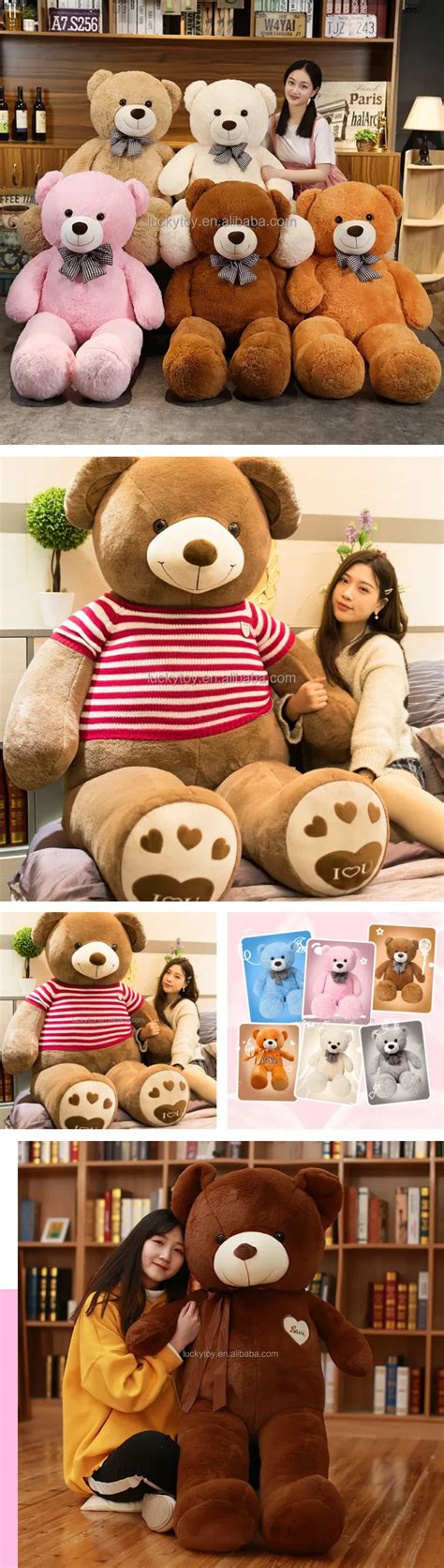 Different Size Giant Teddy Bear Skin Unstuffed Plush Animal Toys