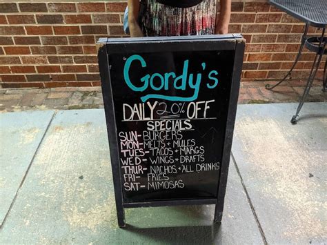 Menu At Gordy S Pub Bar Prince Frederick