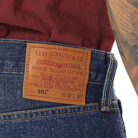 Køb Levis Herre 501 Original Jeans Med Lige Ben Mørk Blå