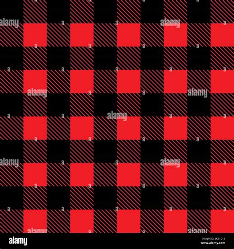 Check Red Lumberjack Plaid Seamless Pattern Red And Black Squares