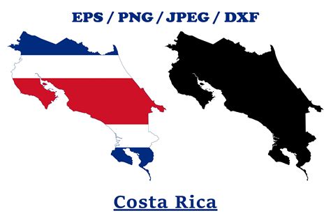 Costa Rica National Flag Map Design Graphic by terrabismail · Creative ...