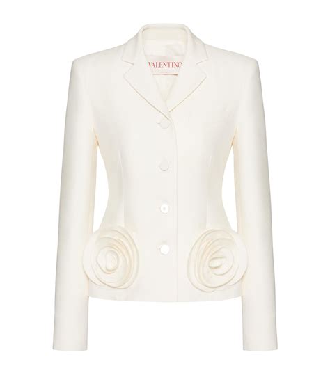 Womens Valentino Garavani Ivory Virgin Wool Silk Blazer Harrods US