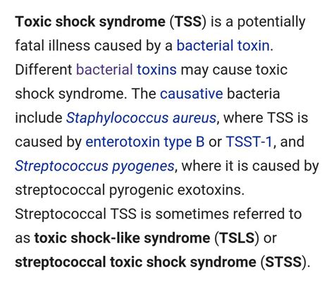 Toxic Shock Syndrome Streptococcus Pyogenes Health Awareness Syndrome