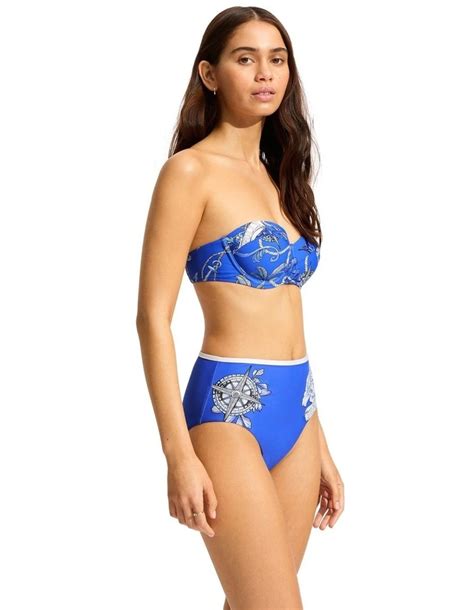 Seafolly Ahoy Bustier Bikini Top In Azure Myer