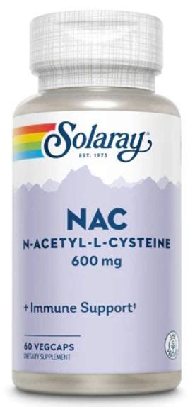 N ацетил L цистеин 600 мг 60 капсул Solaray NAC N Acetyl L Cysteine