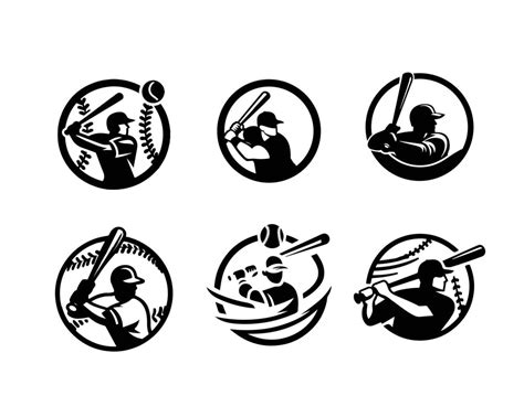 baseball logo set illustration  vector art  vecteezy