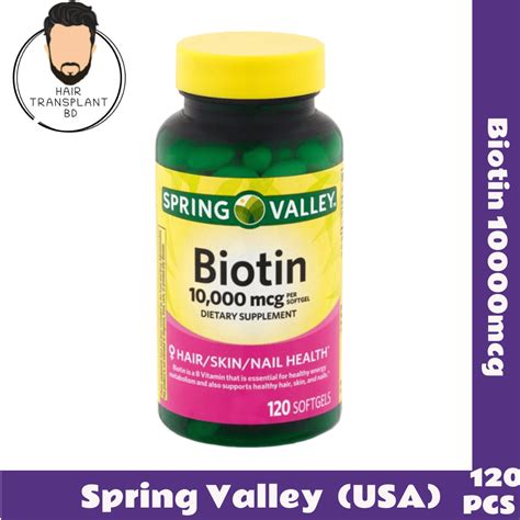 Buy Spring Valley Biotin 10000mcg in Bangladesh - HTBD