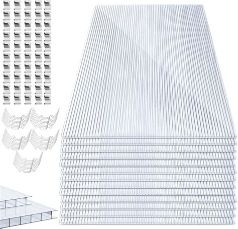 SWANEW 14x Plaques alvéolaires en Polycarbonate 4 mm Panneau