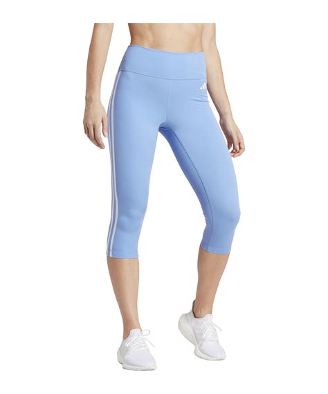 Adidas Train Essentials 3 Stripes High Waisted 3 4 Leggin Blue Lifestyle