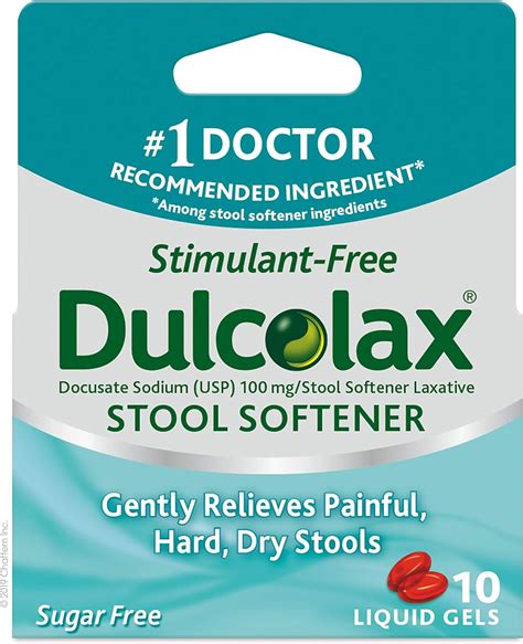 Dulcoease Stool Softener Liquid Gels 10 Count Health