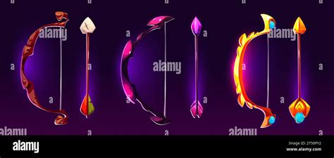 bow  arrow  neon glowing decorative elements  magic powers