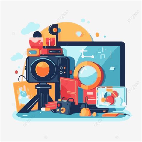program clipart flat image   camera cartoon vector program clipart