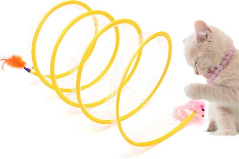 Amazon Cat Tunnels For Indoor Cats With Toys Feather Mouse Cat