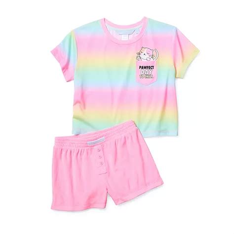 Jammers Kids Girls 2 Pc Pajama Set Color Cotton Candy Ombre Jcpenney