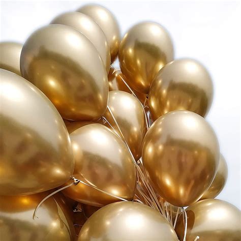 Metallic Gold Balloons – 12-inch Chrome Gold Balloons – Gold Metallic ...