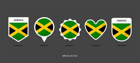 Premium Vector Jamaica Flag Set Vector Illustration