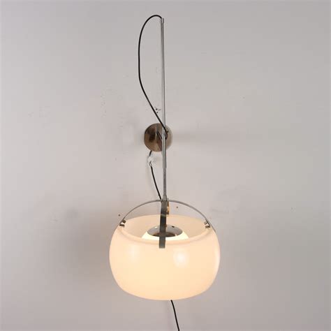 Lampada Design V Magistretti Artemide Anni Ottone Vetro Bianco