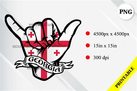 Georgia Shaka Hand Flag Graphic By Rahallus Ntx Creative Fabrica