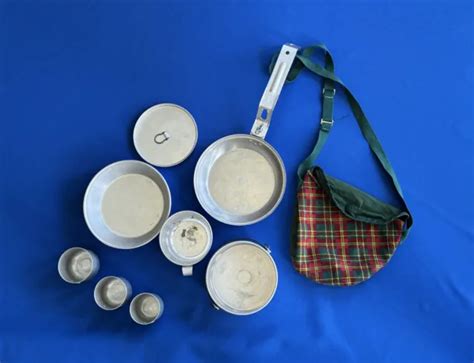 Vintage S Girl Scouts Of America Mess Kit Camping Set Pot Pan