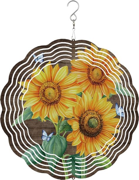 Hanging Wind Spinners Outdoor Farm Sunflower Butterfly