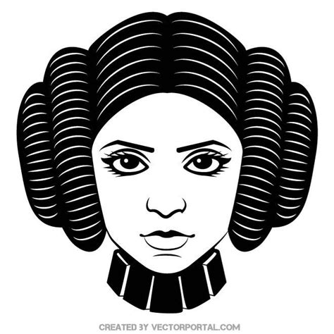 Princess Leia Head Outline