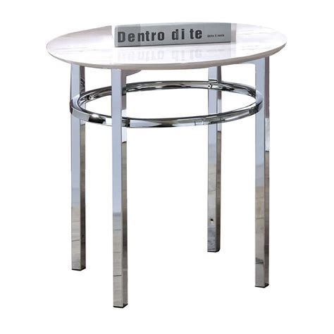 Benjara 22 In White And Silver Round Marble End Table With Metal Frame