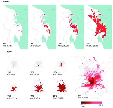 Urban Growth Stages For Dammam And Riyadh Source Un Habitat